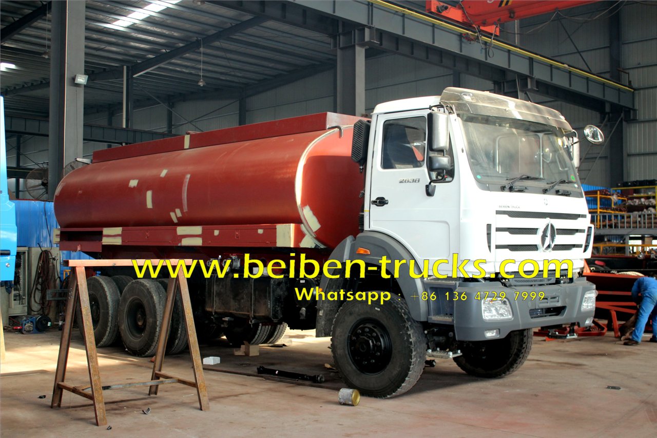 Beiben sprinkler truck 2638 6x4 water truck with 20 cubic tanker