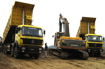 10 وحدات بيبين 50 ر واجبا ثقيلاً شاحنة قلابة تستخدم في مشروع جنوب آسيا العملاء 