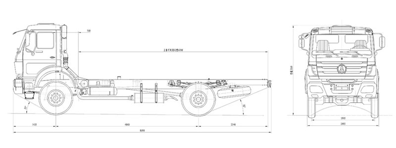 beiben 6x6 truck drawing