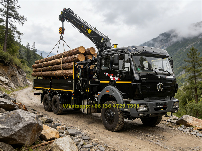 Beiben 6×6 truck mounted jib crane