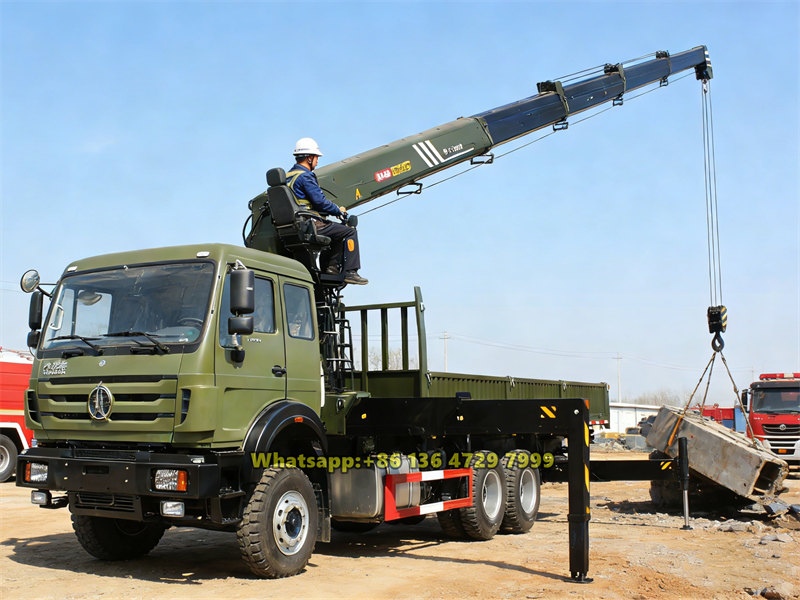 Beiben 6×4 truck with palfinger crane
