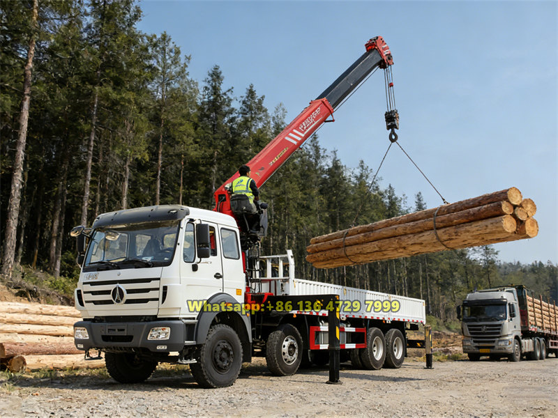 Beiben hydraulic boom crane truck application