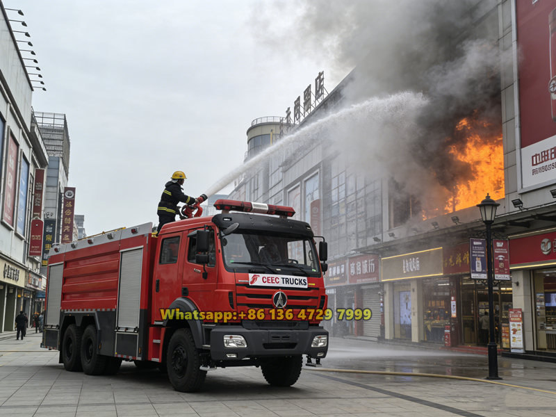 Beiben water foam fire truck application
