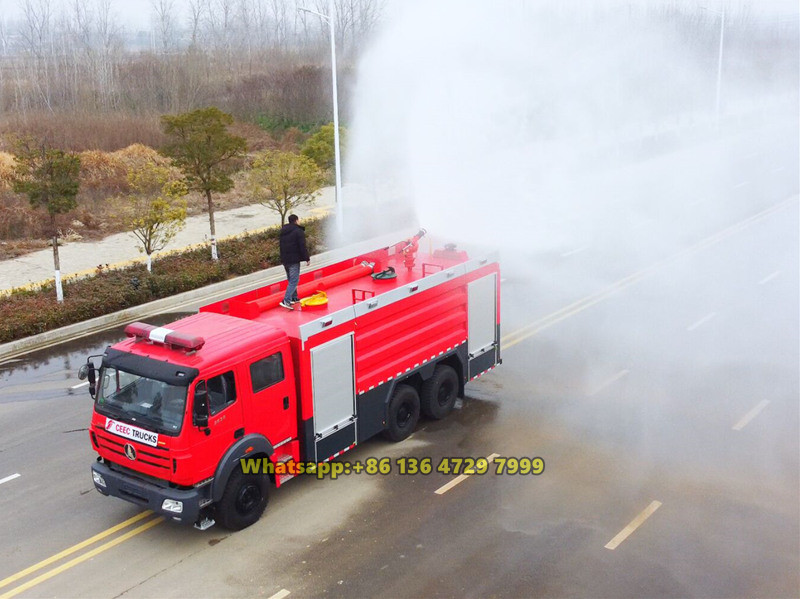 Beiben foam tanker fire truck testing