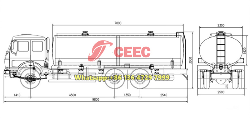 Beiben 6×4 fuel truck drawing