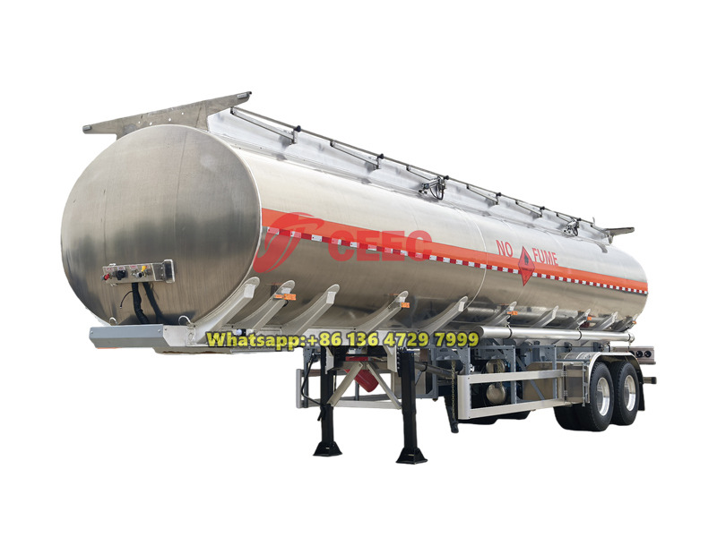Two-axle aluminum alloy oil tanker semi-trailer