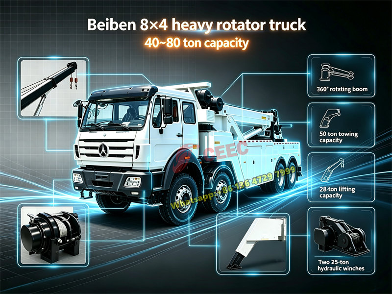 Beiben 40~80 ton rotator wrecker truck