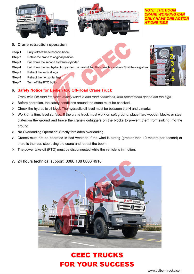 Beiben 6&times;6 AWD off-road crane truck