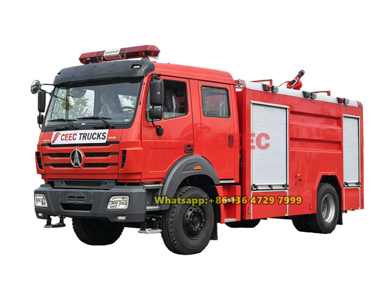 Beiben 4×2 8000L water foam tank fire truck