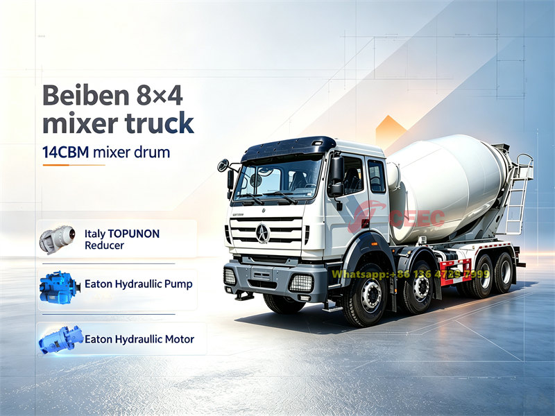 Beiben 12 wheeler 14CBM mixer truck