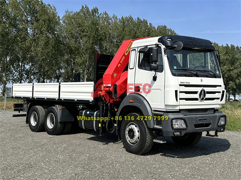 Beiben 6×4 truck mounted palfinger 8.5 ton crane