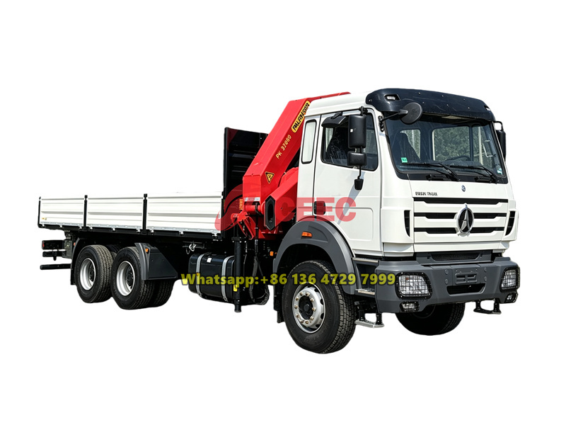 Beiben 6×4 truck mounted knuckle crane