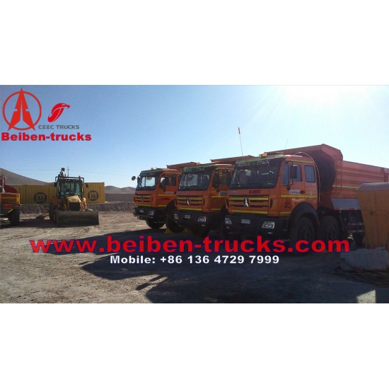 china baotou beiben 8*4 drive tipper trucks with Germany benz technology