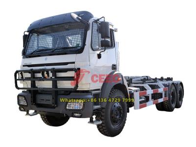 Beiben 6×6 off-road hook loader garbage truck
