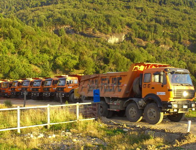 20 units beiben 12 wheeler dump truck sucessfully used in tanzania customer plant.